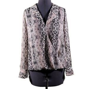 Bar III High-Low Printed Top Sz S